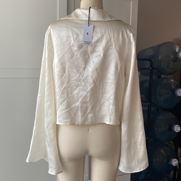 NWT Silk Jacq Swim Collar Long Sleeve - Picture 4 of 9